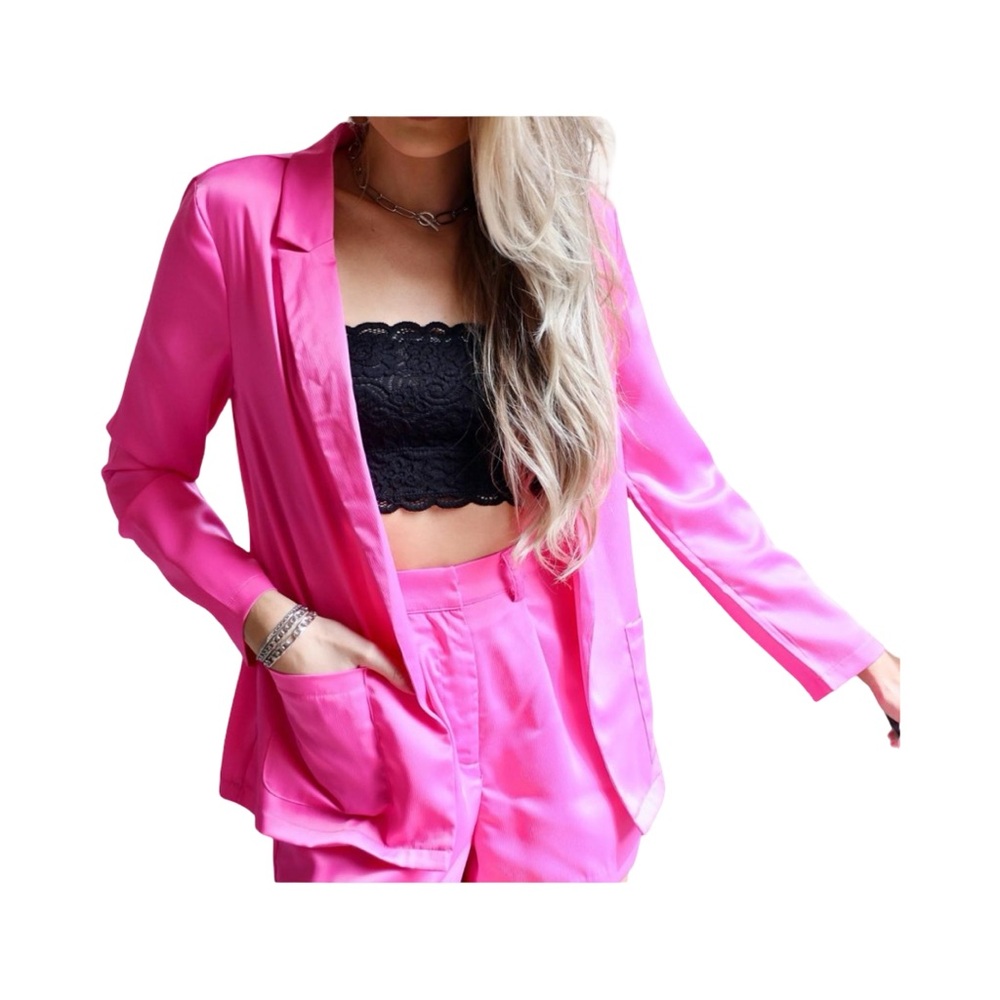 Glam Hot Pink Blazer Jacket - Picture 9 of 10
